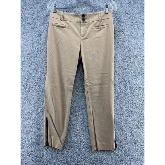 Anthropologie Cartonnier Size 6 Charlie Trouser Tapered Khaki‎ Zip at Ankles - Picture 1 of 10